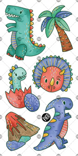 Pico ⚜ PICO-367 Tatouages temporaires - Le tyrannosaure et ses amis - Pico vendu par Veille sur toi