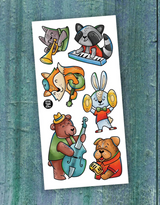 Pico ⚜ PICO-387 Tatouage - La bande musicale d’animaux - Pico vendu par Veille sur toi