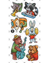 Pico ⚜ PICO-387 Tatouage - La bande musicale d’animaux - Pico vendu par Veille sur toi