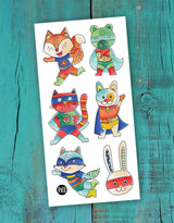 Pico ⚜ PICO-409 Tatouages temporaires - Les super-héros animaux - Pico vendu par Veille sur toi