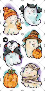 Pico ⚜ PiCO-411 Tatouages Temporaires - Les fantômes d'Halloween - Pico vendu par Veille sur toi