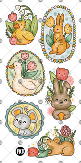 Pico ⚜ PiCO-417 Tatouages temporaires - Les délicates oies et leurs amies - Pico vendu par Veille sur toi