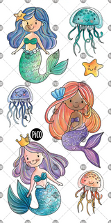 Pico ⚜ PICO-421 Tatouages temporaires - Sophia la sirène - Pico vendu par Veille sur toi