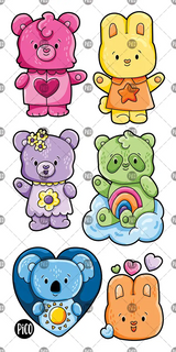 Pico ⚜ PiCO-423 Tatouages temporaires - Les animaux câlins - Pico vendu par Veille sur toi