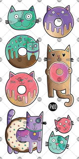 Pico ⚜ PICO-433 Tatouages temporaires - Chats-beignes - Pico vendu par Veille sur toi