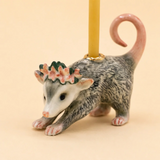 Porte-bougie en porcelaine - Opossum - Camp Hollow