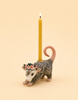 Porte-bougie en porcelaine - Opossum - Camp Hollow