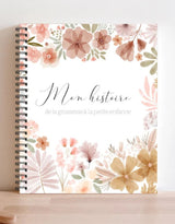 Rainbows & Lollipops ⚜ RL-C27-Fleurs aquarelle Livre de grossesse-bébé et petite enfance - Fleurs aquarelle - Rainbows & Lollipops vendu par Veille sur toi