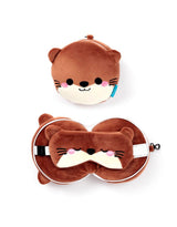 Relaxeazzz CUSH347 Oreiller et Masque de Voyage 2-en-1 - Loutre - Relaxeazzz vendu par Veille sur toi
