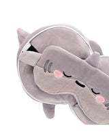 Relaxeazzz CUSH356 Oreiller et Masque de Voyage 2-en-1 - Requin - Relaxeazzz vendu par Veille sur toi