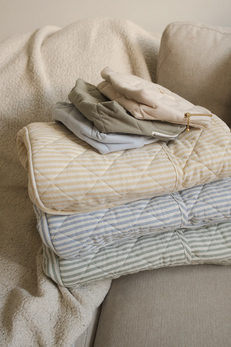 Sac à couche - Rayé sauge - Dans le sac