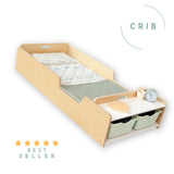 Sapiens Child Apple Crib Birch APPLE CRIB - Montessori Floor Bed with Rails & Shelves Birch vendu par Veille sur toi