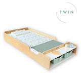 Sapiens Child Apple Twin Birch APPLE TWIN - Montessori Floor Bed with Rails & Shelves Birch vendu par Veille sur toi