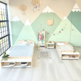 Sapiens Child CHERRY TWIN - Montessori Floor Bed with Shelves vendu par Veille sur toi