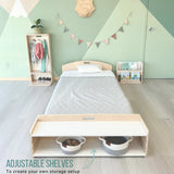 Sapiens Child CHERRY TWIN - Montessori Floor Bed with Shelves vendu par Veille sur toi