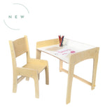 Sapiens Child Lumen - Birch -  No Pegboard - Natural LUMEN - Big Kid Desk & Chair | Adjustable Height Study Table Birch / Not Included / Natural vendu par Veille sur toi
