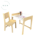Sapiens Child Lumen - Birch -  No Pegboard - White LUMEN - Big Kid Desk & Chair | Adjustable Height Study Table Birch / Not Included / White vendu par Veille sur toi