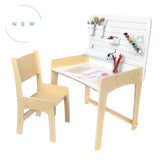 Sapiens Child Lumen - Birch -  With Pegboard - Natural LUMEN - Big Kid Desk & Chair | Adjustable Height Study Table Birch / Included / Natural vendu par Veille sur toi