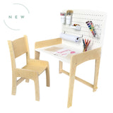 Sapiens Child Lumen - Birch - With Pegboard - White LUMEN - Big Kid Desk & Chair | Adjustable Height Study Table Birch / Included / White vendu par Veille sur toi