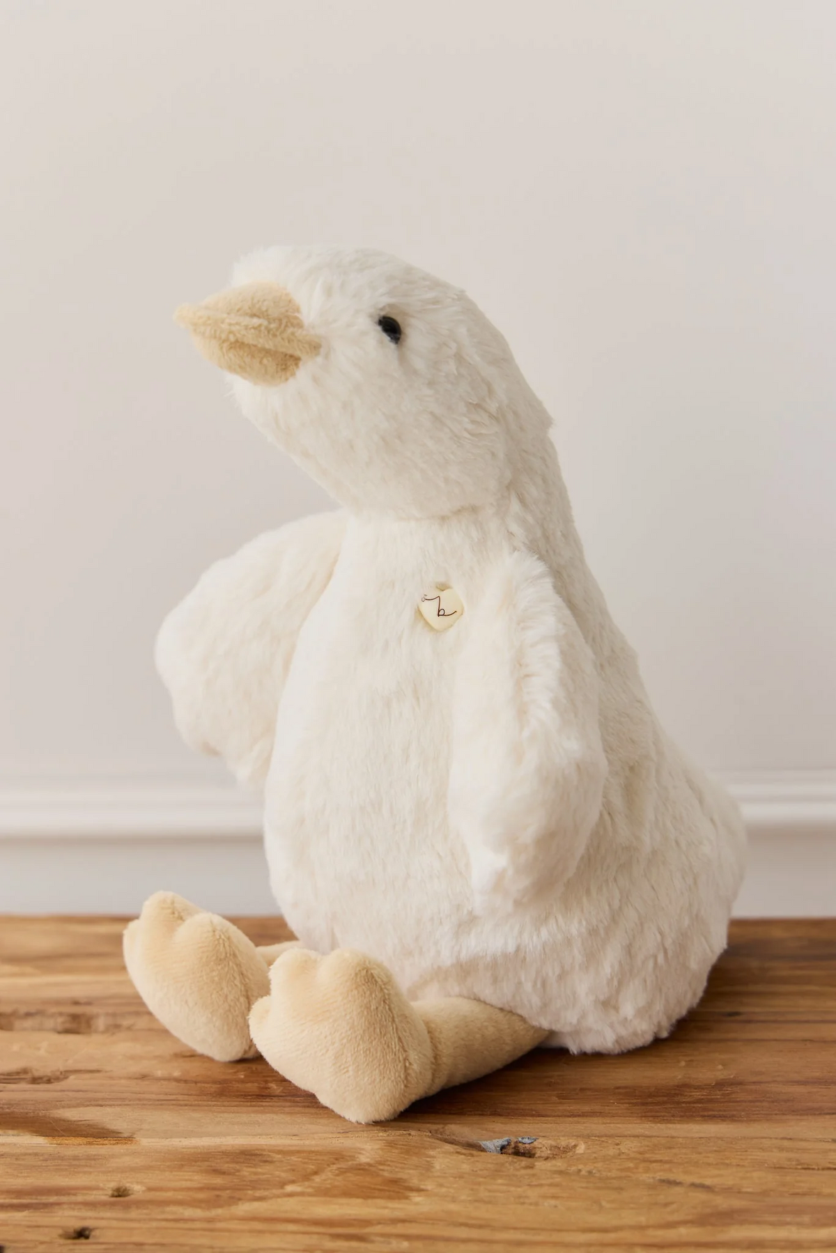 JOSON Oreiller Canard Peluche – Blanc 34,8 Cm – Coton PP Super Doux – Cadeau Noël Ou Saint-Valentin – Coussin Lombaire Ou Voyage