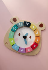 Tender Leaf Toys TL8408 Horloge en bois - L'ours et les couleurs - Tender Leaf vendu par Veille sur toi