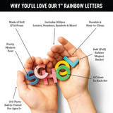 The Type Set Co. SL1SSMRPR Ensemble de 200 lettres et chiffres magnétiques - Majuscules Preppy Arc-en-ciel - The Type Set Co. vendu par Veille sur toi