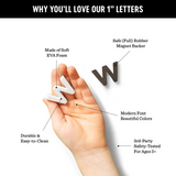 The Type Set Co. SL1SSPW Ensemble de lettres et chiffres magnétiques - Majuscules Blanc - The Type Set Co. vendu par Veille sur toi