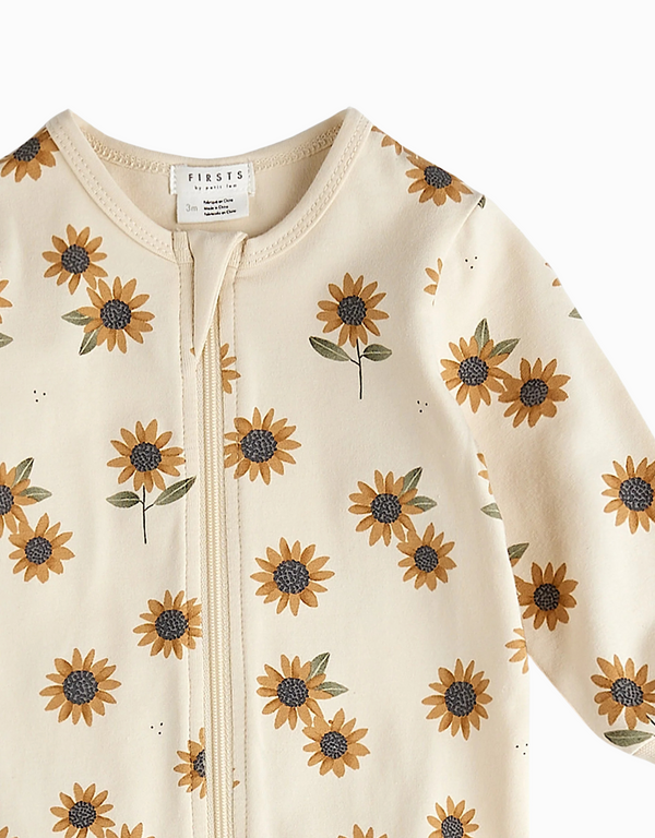 Dormeuse - Beige à imprimé de tournesols - Petit Lem