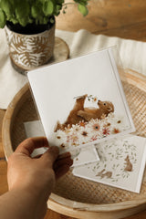 Veille sur toi ⚜ VST-CARTE-012 Carte de souhaits - Ours dans les fleurs - Veille sur toi vendu par Veille sur toi