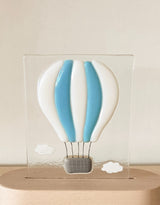 Veille sur toi ⚜ VST-LTV-010 Plaque de verre pour lampe de table - Montgolfière bleue - Veille sur toi vendu par Veille sur toi