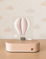 Veille sur toi ⚜ VST-LTV-011 Plaque de verre pour lampe de table - Montgolfière rose - Veille sur toi vendu par Veille sur toi
