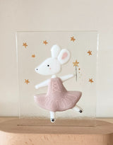 Veille sur toi ⚜ VST-LTV-014 Plaque de verre pour lampe de table - Anna la souris ballerine - Veille sur toi vendu par Veille sur toi