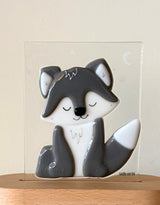 Veille sur toi ⚜ VST-LTV-017 Plaque de verre pour lampe de table - Loup - Veille sur toi vendu par Veille sur toi
