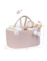 Panier à langer en corde de coton - Rose vintage - Fephas