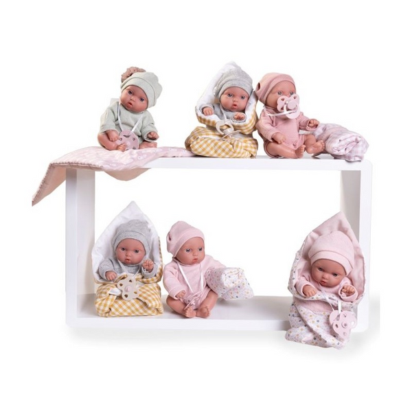 Poupée Picolin 21 cm - Poupée avec suce et couverture enveloppante - Antonio Juan