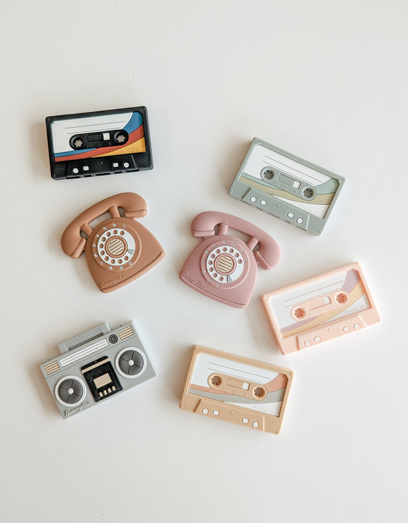 Jouet de dentition - Cassette vintage -  ROSE - Gummy Chic