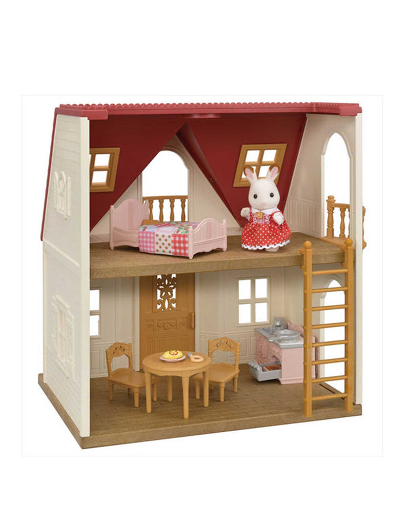 Maison Cozy cottage toît rouge avec lapin au balcon - Calico Critters