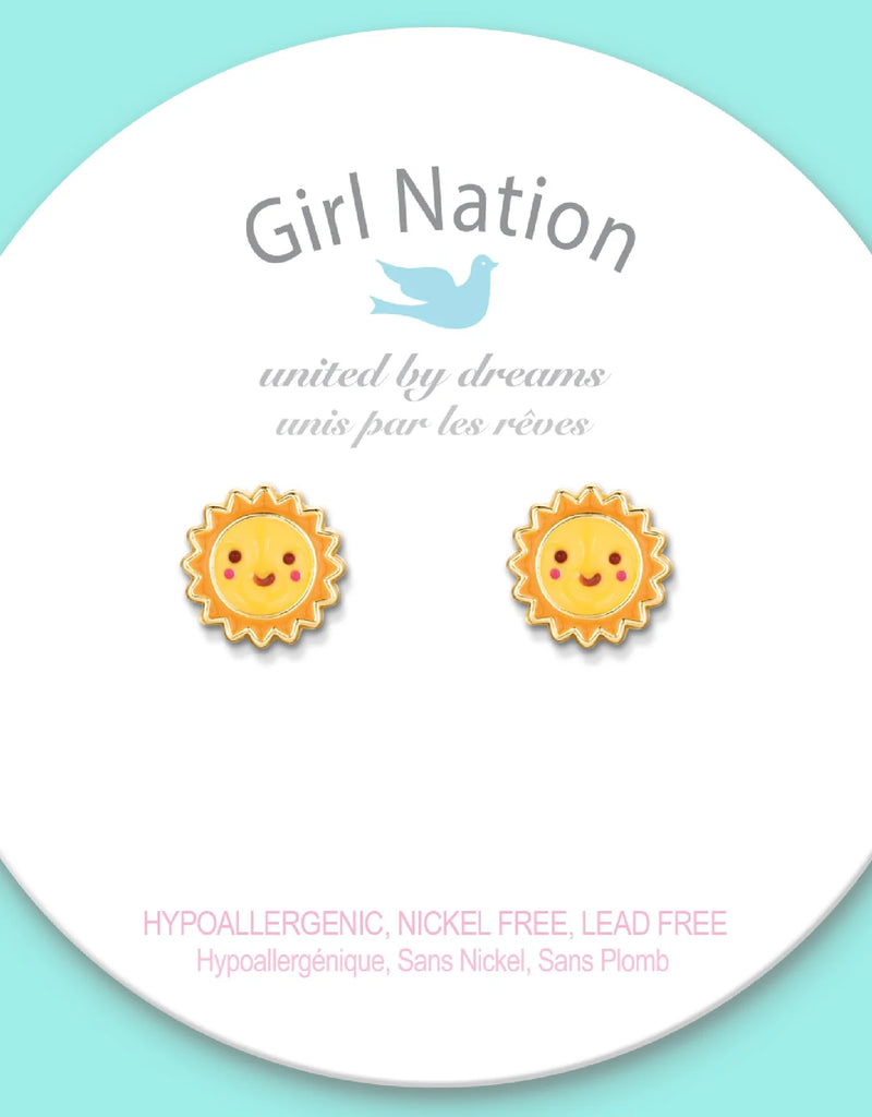 Boucles d'oreilles en émail - Soleil heureux - Girl Nation