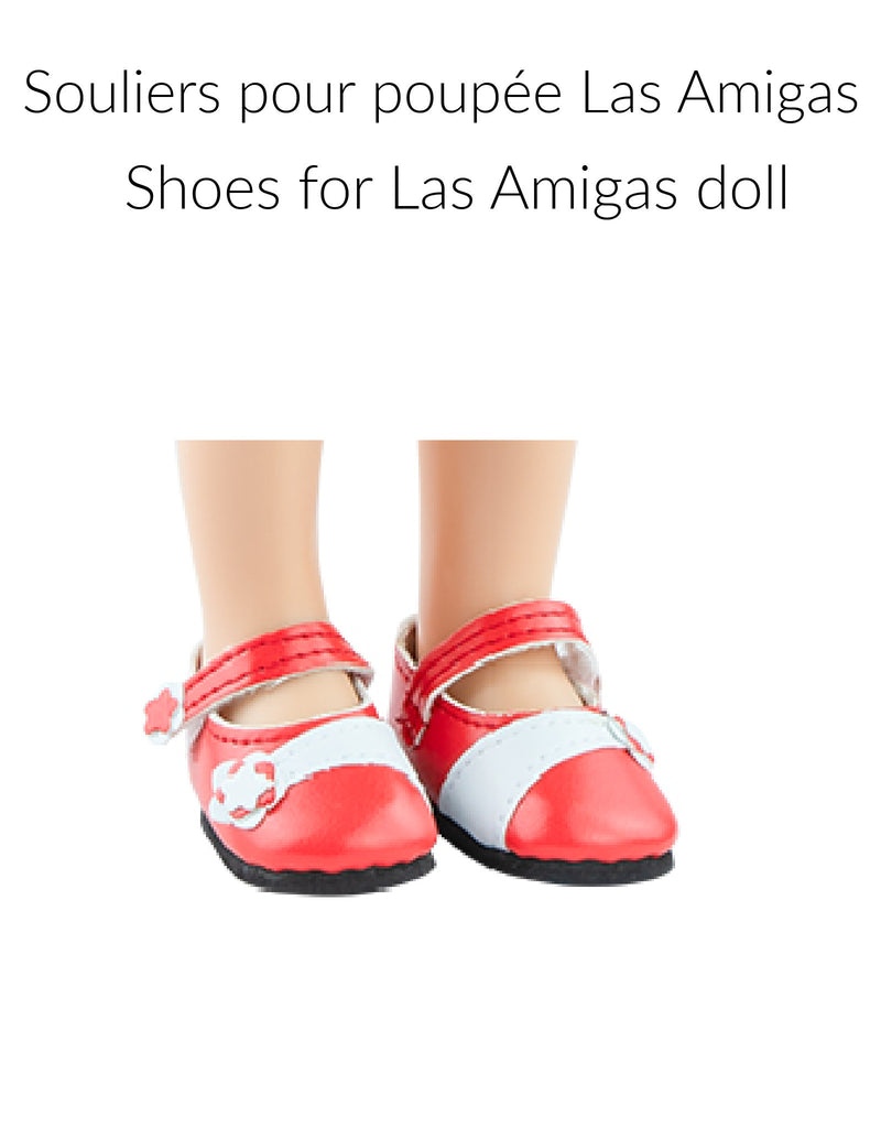 Souliers pour poupée Las Amigas - Chaussure rouge et blanche - Paola Reina