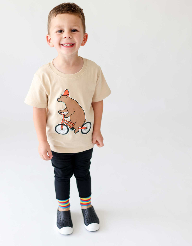 T-shirt kawaii Ours à bicyclette - Enfant - Whistle & Flute