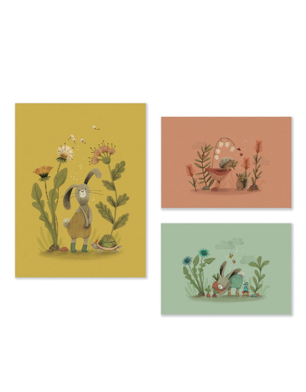 Ensemble de trois affiches - Les trois petits lapins - Moulin Roty