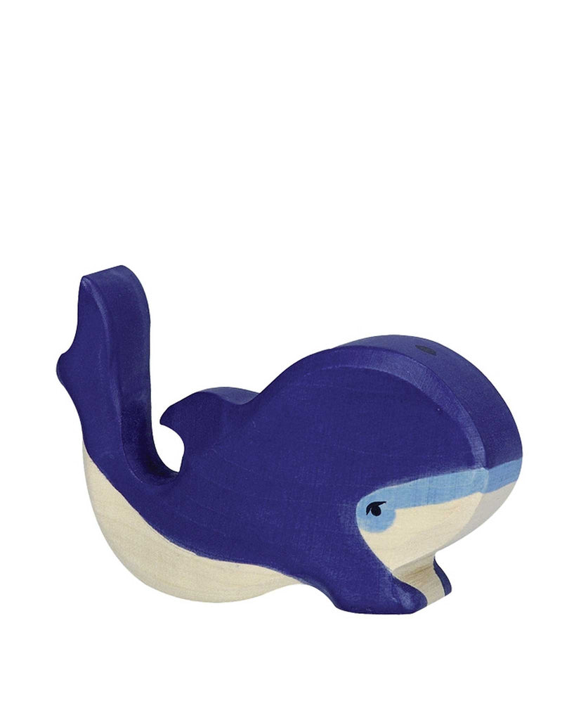Animal en bois - Bébé baleine bleue marque  Holztiger vendu par Veille sur toi
