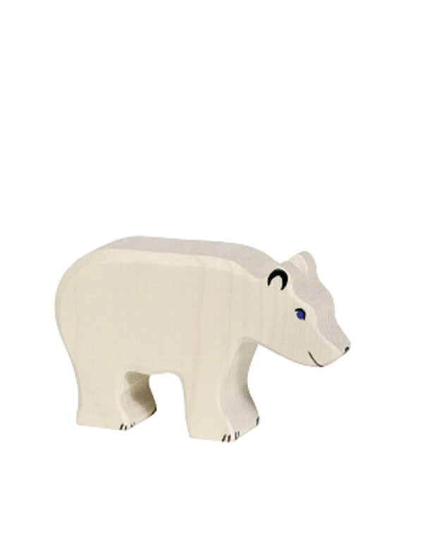 Animal en bois - Ours polaire adulte tête baissée - Holztiger marque  Holztiger vendu par Veille sur toi