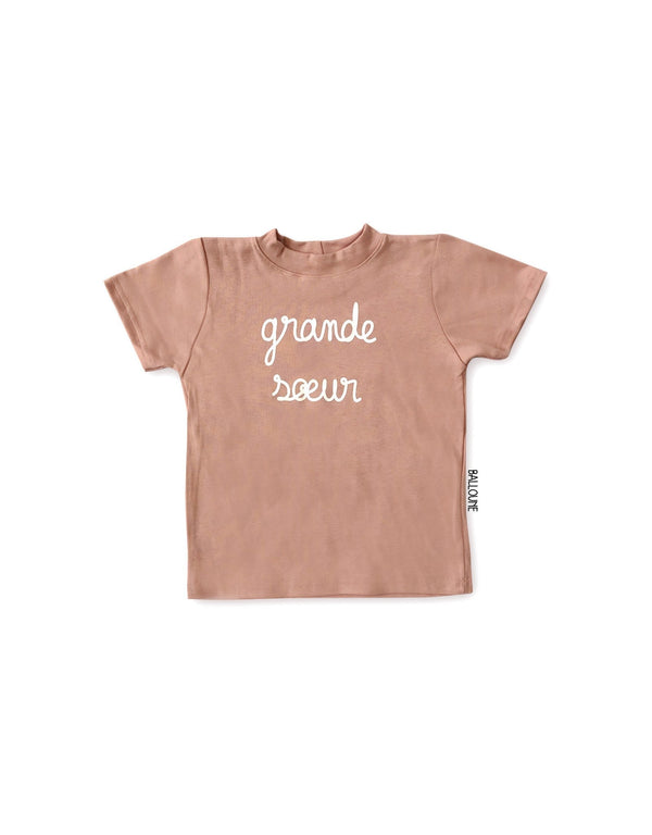 Balloune Design T-shirt - Rose blush - Grande soeur - Balloune Design vendu par Veille sur toi