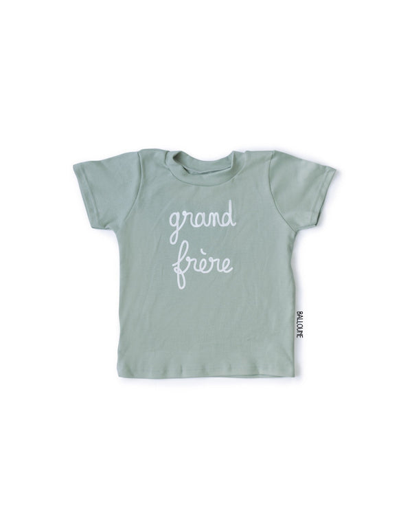 Balloune Design T-shirt - Sauge - Grand frère - Balloune Design vendu par Veille sur toi