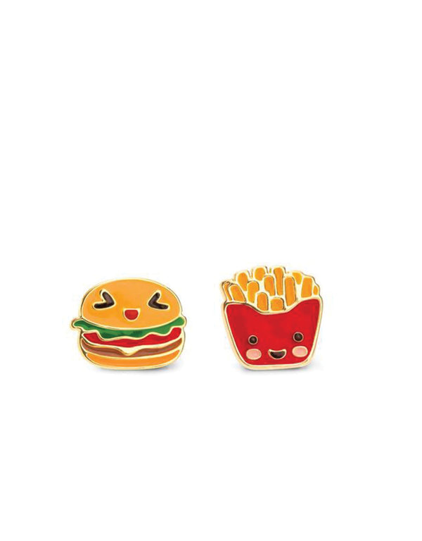 Boucles d'oreilles en émail - Hamburger et frite Default marque  Girl Nation vendu par Veille sur toi