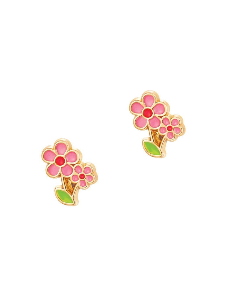 Boucles d'oreilles en émail - Petites fleurs roses Default marque  Girl Nation vendu par Veille sur toi