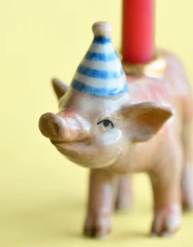 Camp Hollow caketopper-cochon Porte-bougie en porcelaine - Cake Topper - Cochon - Camp Hollow vendu par Veille sur toi