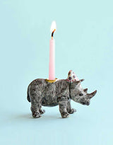 Camp Hollow caketopper-rhino Porte-bougie en porcelaine - Cake Topper - Rhinocéros - Camp Hollow vendu par Veille sur toi