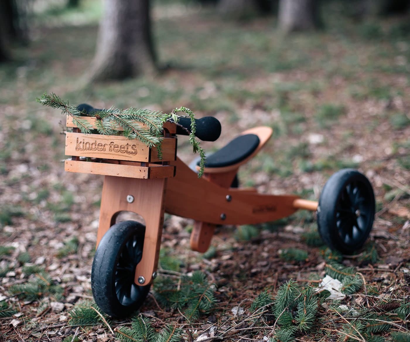 Kinderfeets Tiny Tot Vélo D'Équilibre 2-en-1 – Tricycle & Draisienne En Bois Dès 12 Mois – Crème